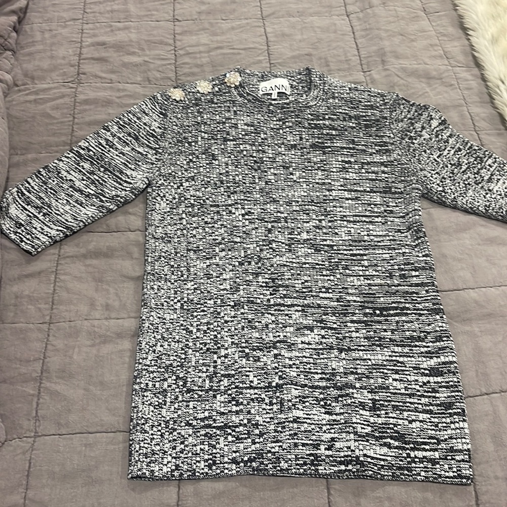 ganni ribbed knit top